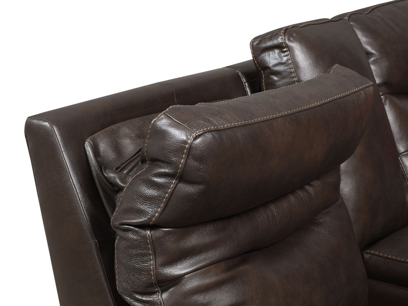 Fortuna - Recliner Console Loveseat - Dark Brown