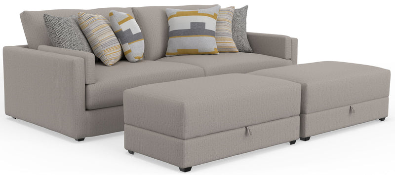 Trevor - Extra Deep Oversized Sofa With Included Storage Cocktail Ottoman