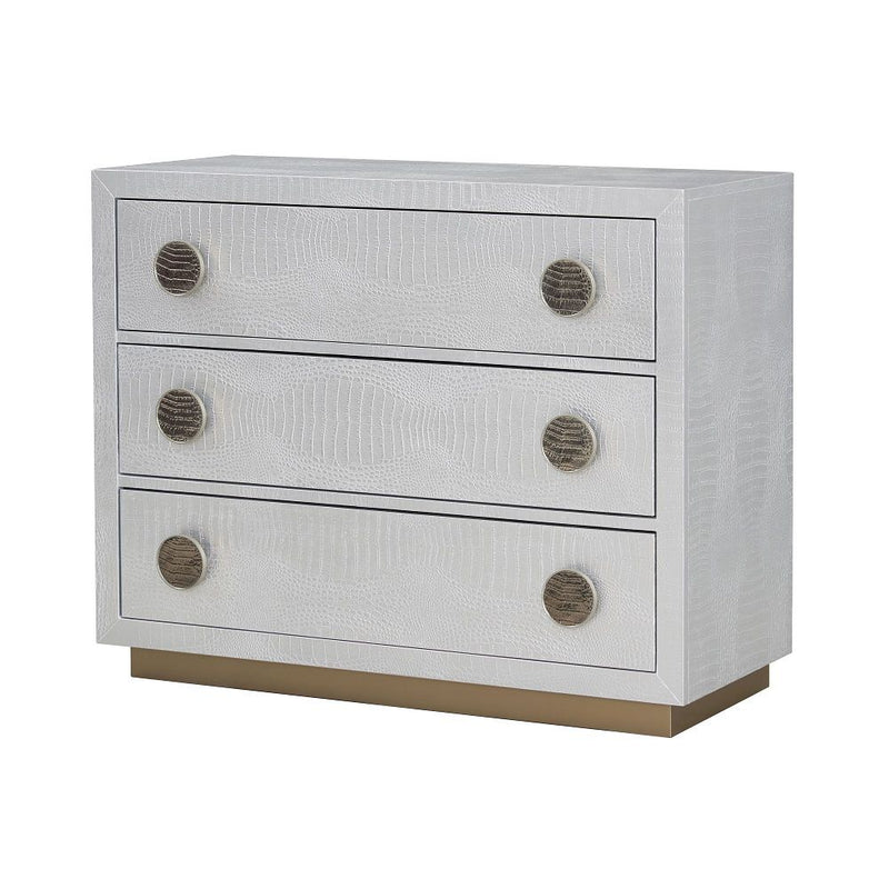 Anpu - Console Cabinet - Silver Faux Crocodile Skin