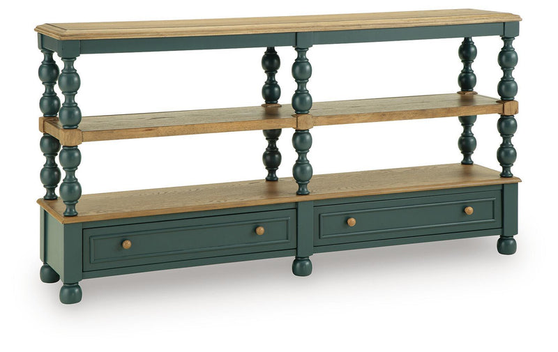 Finnworth - Console Sofa Table - Blue / Brown