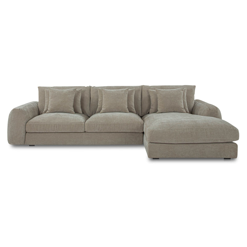 Berga - Sectional Pebble Right Stationary Sofa - Gray