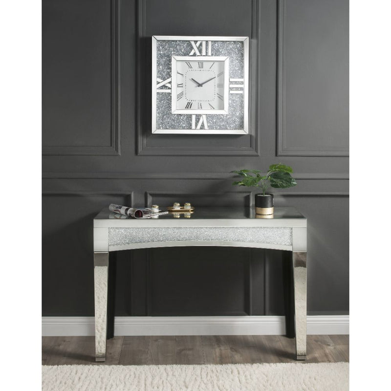 Noralie - 24" Wall Clock - Mirrored & Faux Diamonds