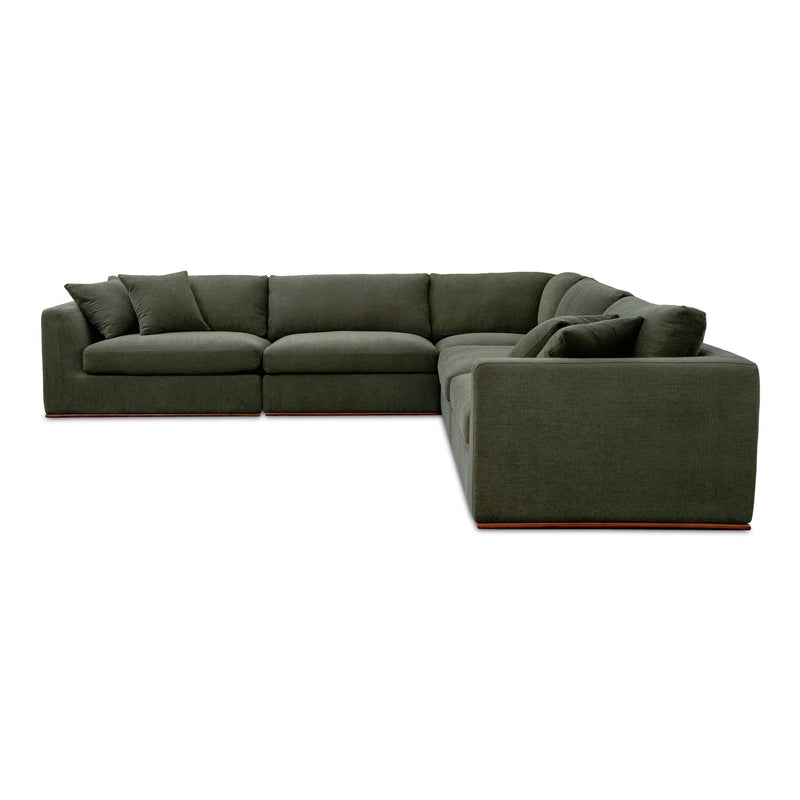Rue - Classic L Modular Sectional - Dark Green