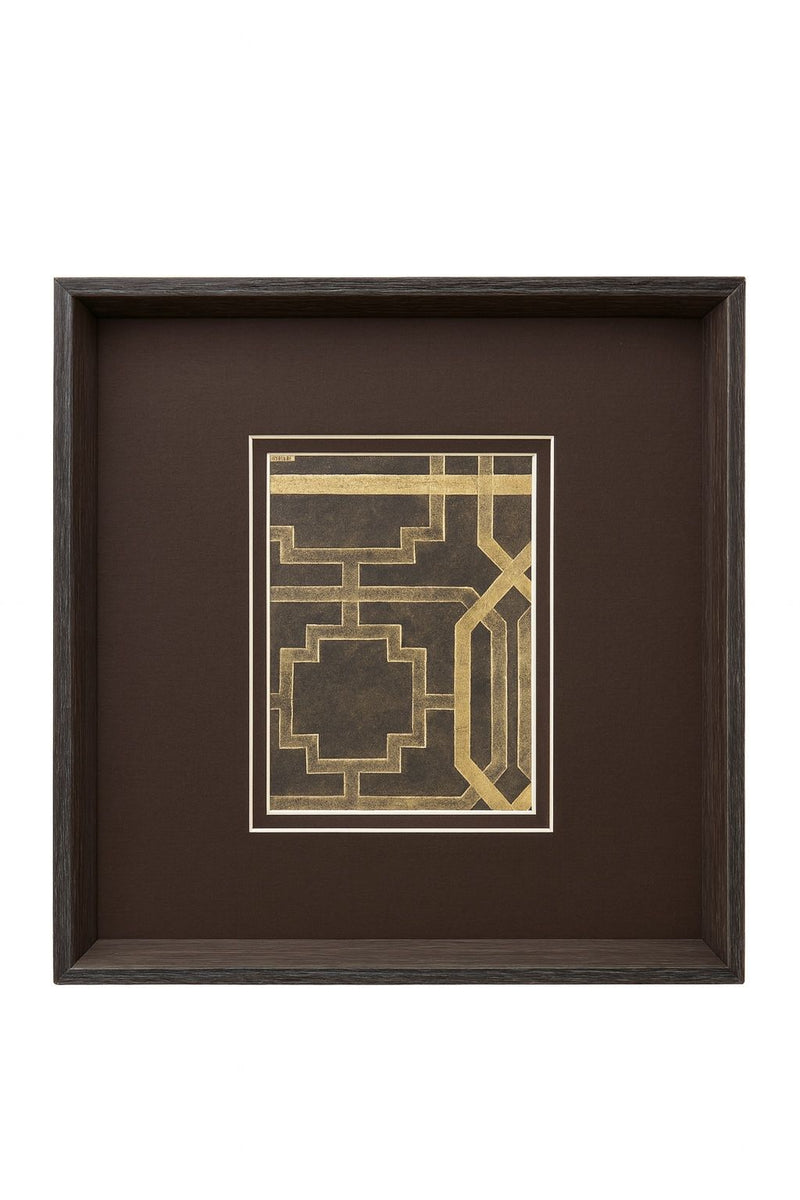 Trellis Pattern I Framed Print - Brown / Gold