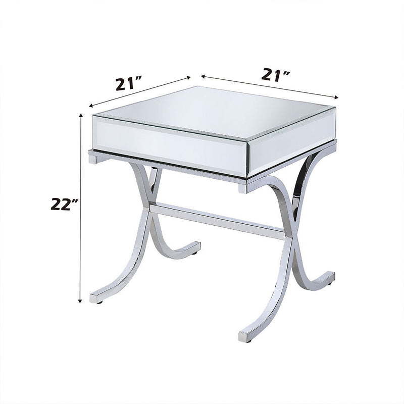 Yuri - End Table - Mirrored & Chrome