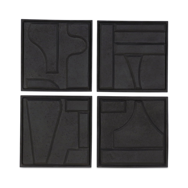 Alva - Wall Sculpture (Set of 4) - Black