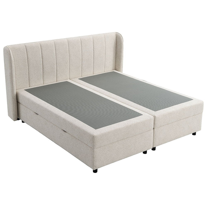 Adonia - Queen Bed With Storage - Beige