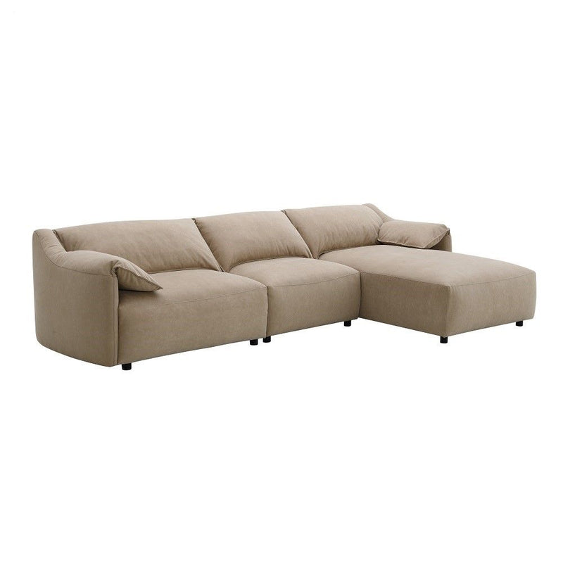 Veata - Sectional Sofa - Light Brown Suede