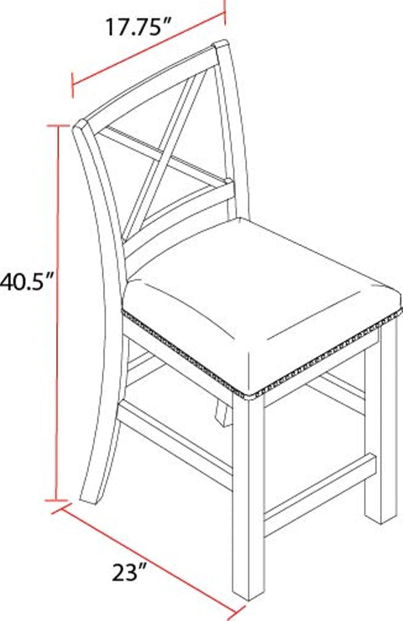 Lodge Dining - Upholstered “X” Back Counter Chair (Set of 2) - Siltstone