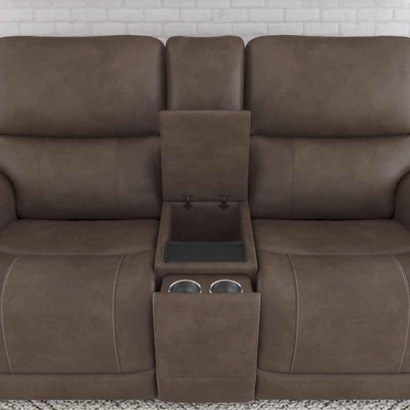 Carter - Power Reclining Loveseat With Console & Power Headrests & Lumbar - Cappuccino
