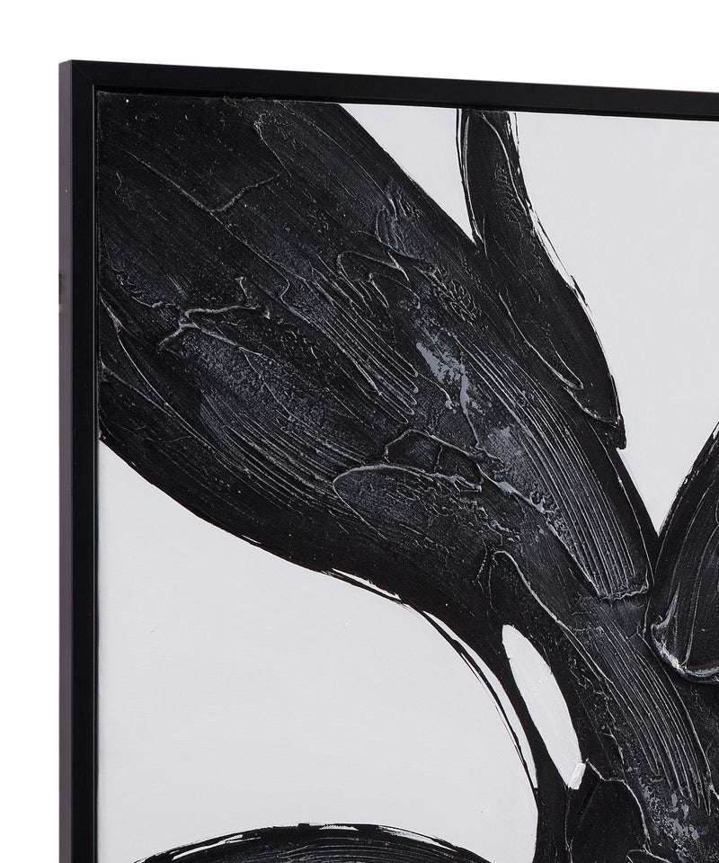 Shadows Fall Framed Canvas - Black / White