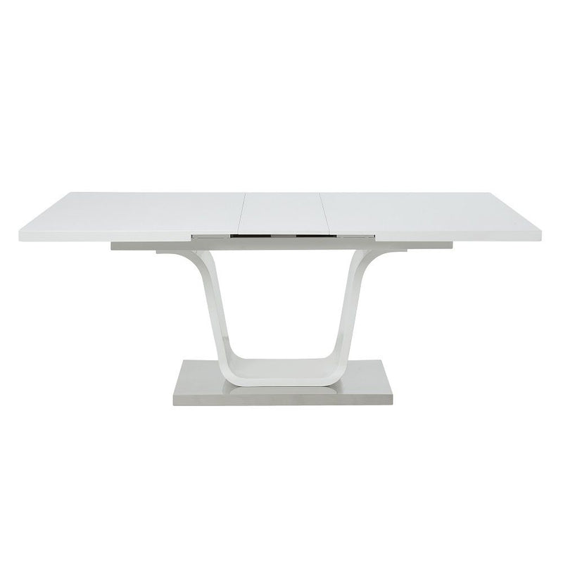 Kamaile - Dining Table With Leaf - White High Gloss