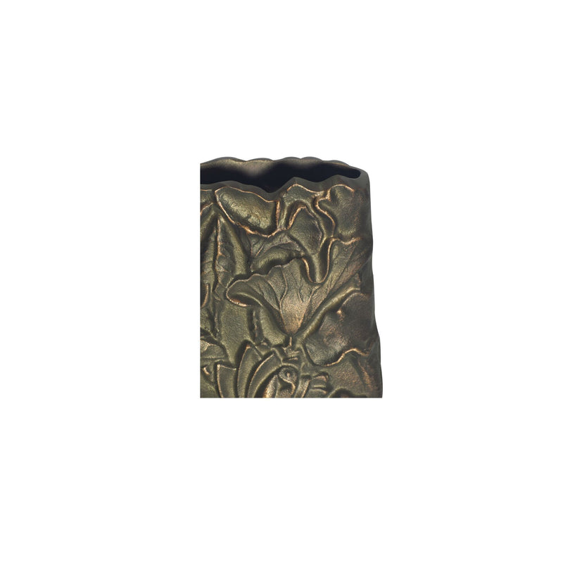 Sabine - Cast Aluminum Vase - Antique Brass