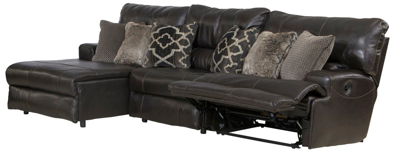 Como - 3 Piece Italian Leather Match Reclining Sectional