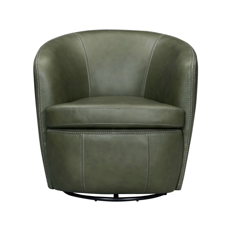 Barolo - 100% Italian Leather Swivel Club Chair (Set of 2)