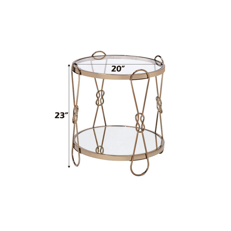 Zekera - End Table - Mirrored & Champagne