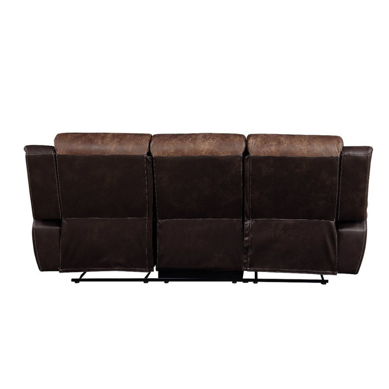 Jaylen - Motion Sofa - Toffee & Espresso Polished Microfiber