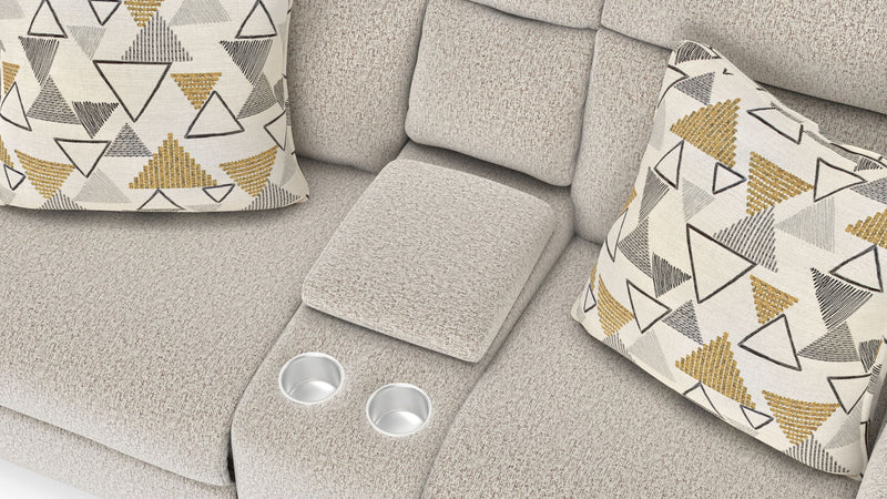 Micah - Power Headrest Power Deep Seat Reclining Console Loveseat - Oatmeal