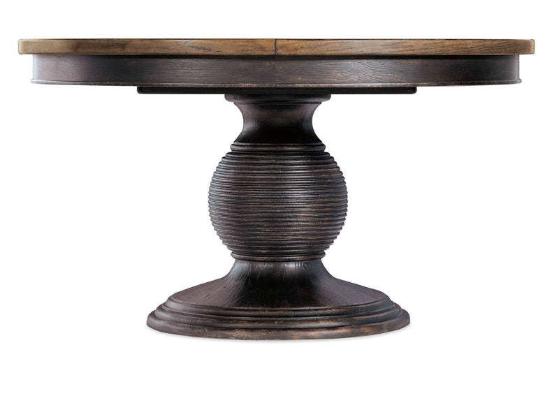 Americana - Round Pedestal Dining Table With One 22" Leaf