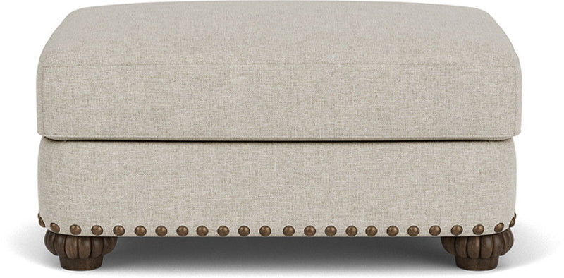 Patterson - Fabric Ottoman, Nailhead Trim