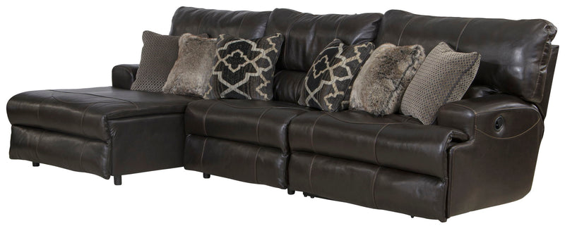 Como - 3 Piece Italian Leather Match Reclining Sectional
