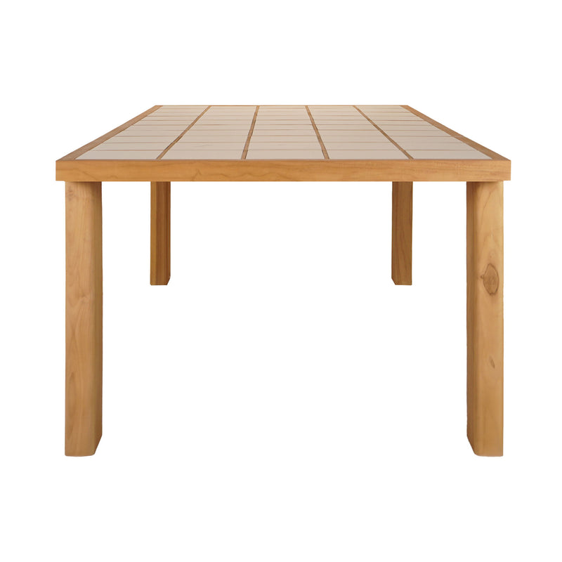 Marina - Outdoor Ceramic Dining Table - Light Brown