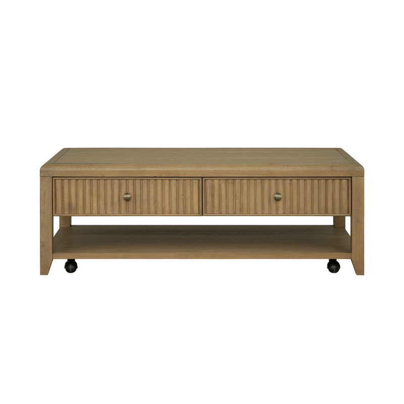 Reed - Rectangular Coffee Table With Casters - Driftwood Oak