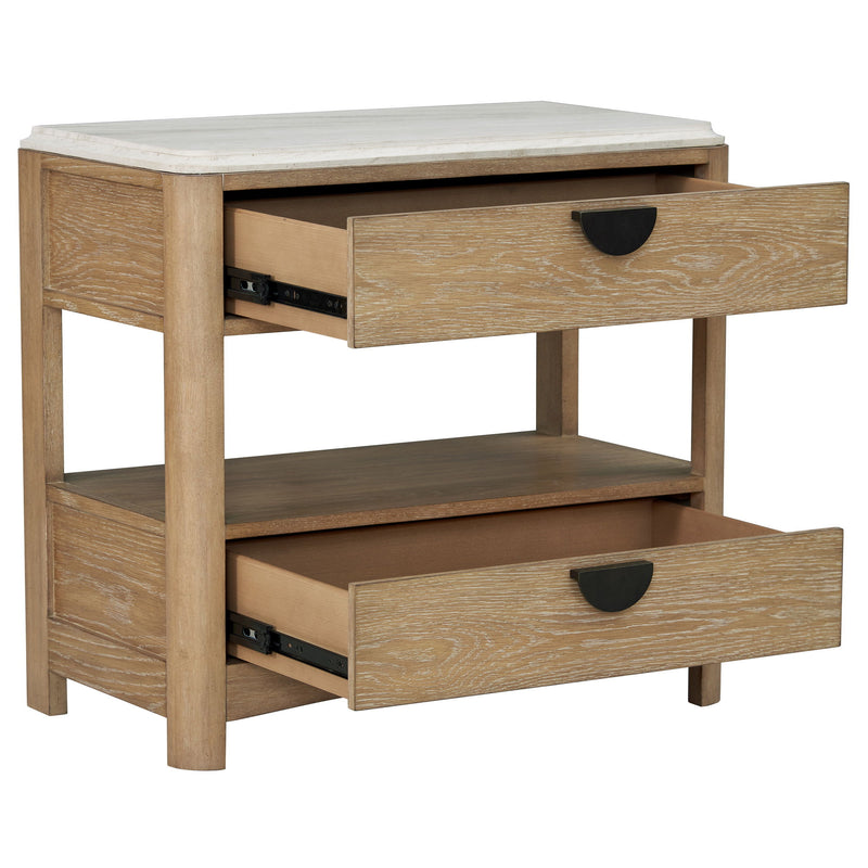 Escape - Bedroom 2 Drawer Nightstand - Glazed Natural Oak