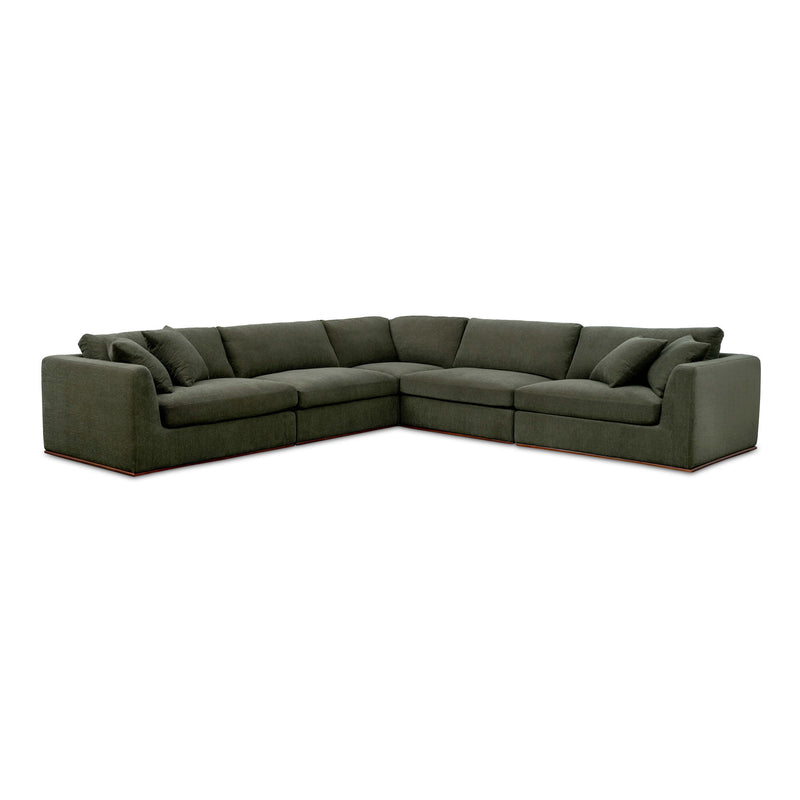 Rue - Classic L Modular Sectional - Dark Green