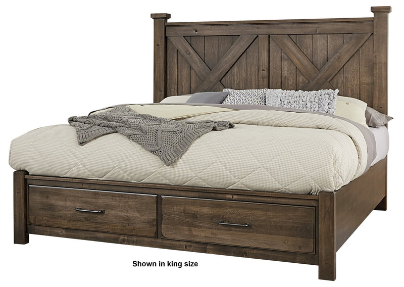 Cool Rustic - X Bed With Storage Footboard