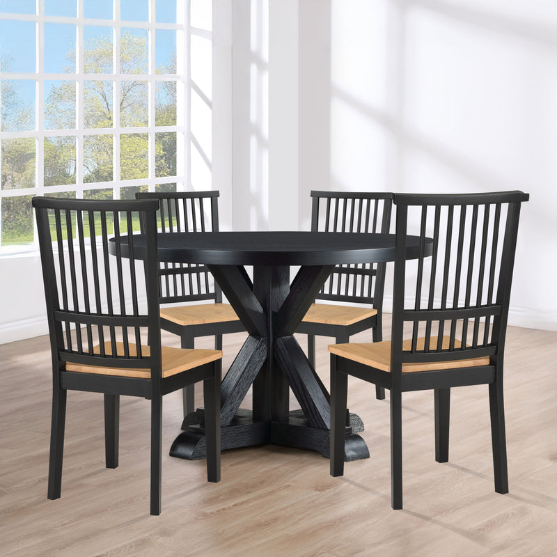 Magnolia - 48" Table With 4 Magnolia Chairs - Black