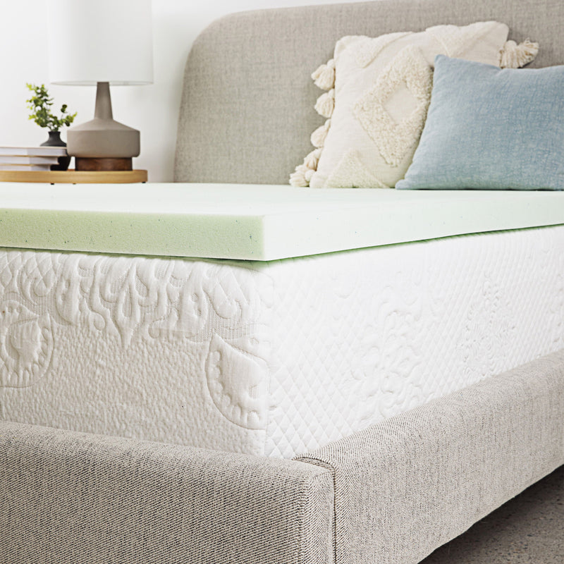 Remedy Sleep - 3" Short Queen Cool Gel Memory Foam Mattress Topper - Green