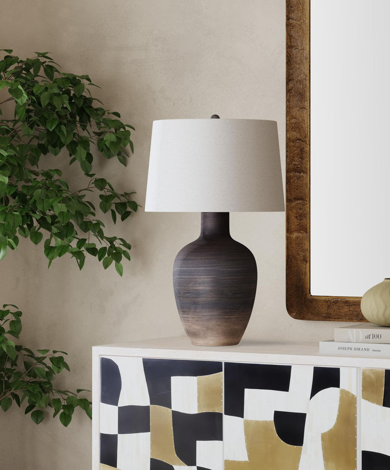 Volga - Table Lamp - Dark Gray / Beige