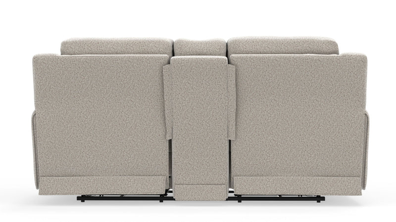 Micah - Power Headrest Power Deep Seat Reclining Console Loveseat - Oatmeal