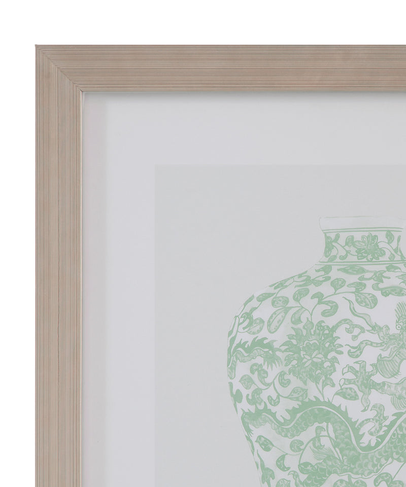 Mint Vases III Framed Print - Green / Beige
