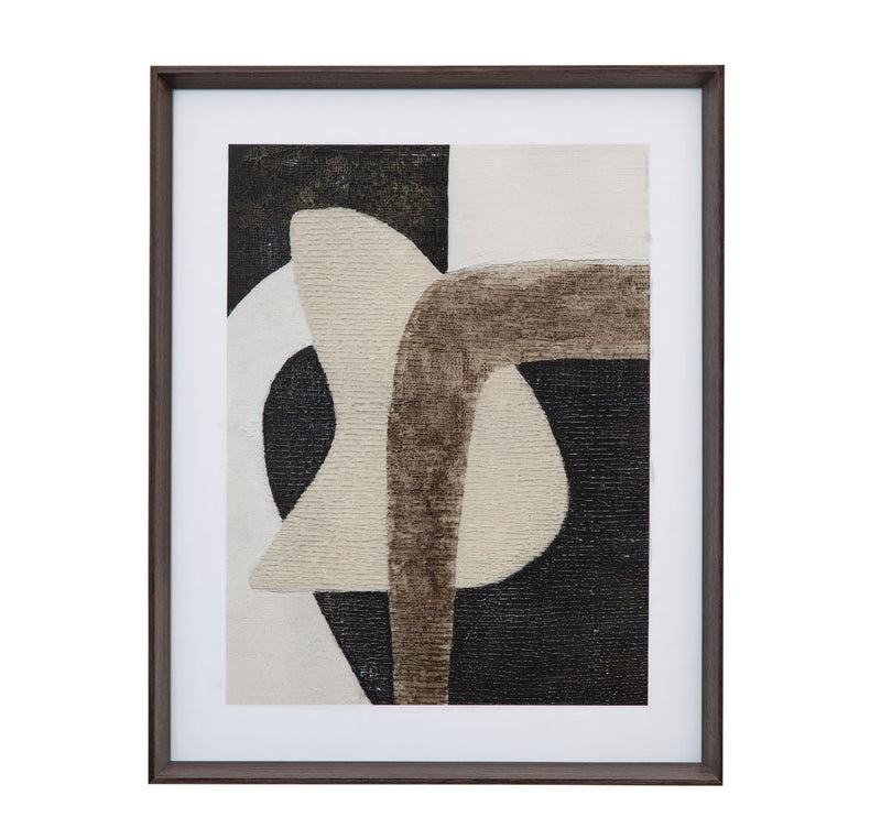 Spin Drift I Framed Print - Dark Brown / Beige