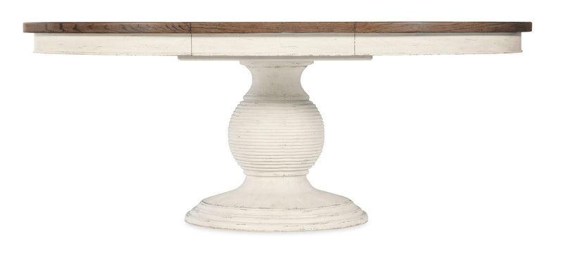 Americana - Round Pedestal Dining Table With One 22" Leaf