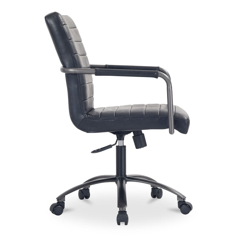 Roy - Leather Office Chair - Black