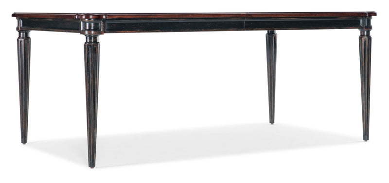 Charleston - Rectangle Leg Dining Table With 2-22" leaves - Dark Brown