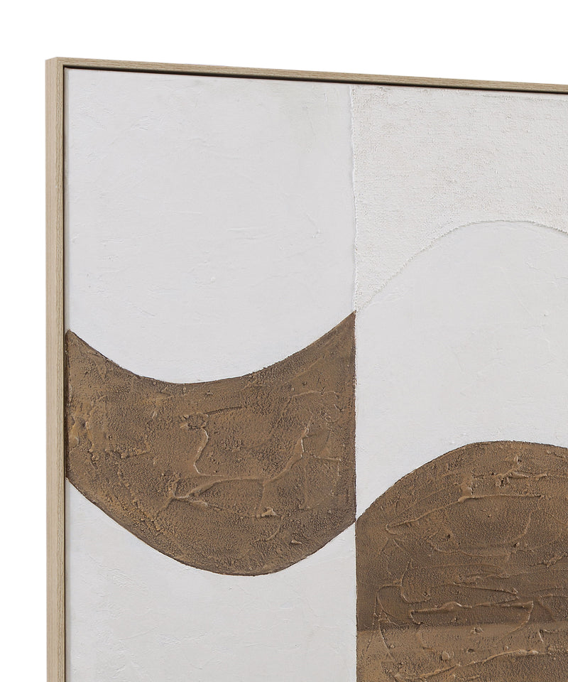 River City Framed Canvas - Dark Brown / White