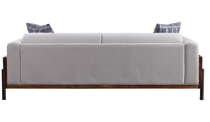 Pelton - Sofa With 2 Pillows - Fabric & Walnut