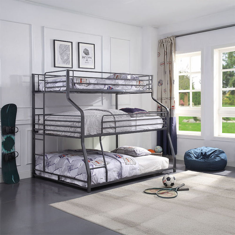 Caius II - Twin Over Full/Queen Bunk Bed - Gunmetal