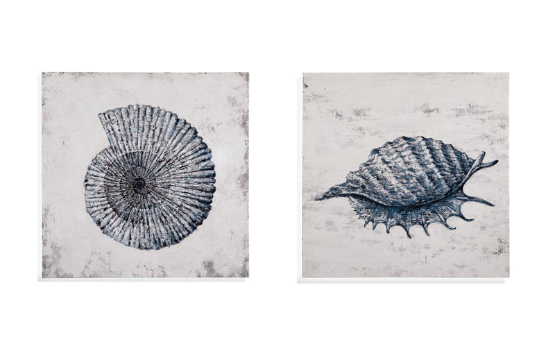 Shell I Canvas Art - Blue / Gray