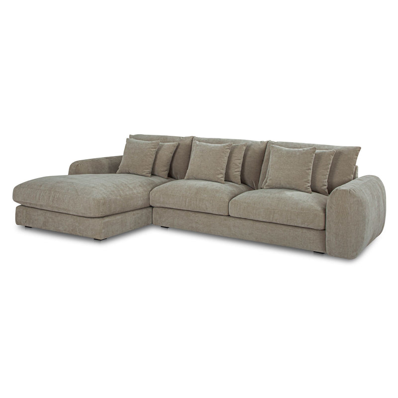 Berga - Sectional Pebble Left Stationary Sofa - Gray