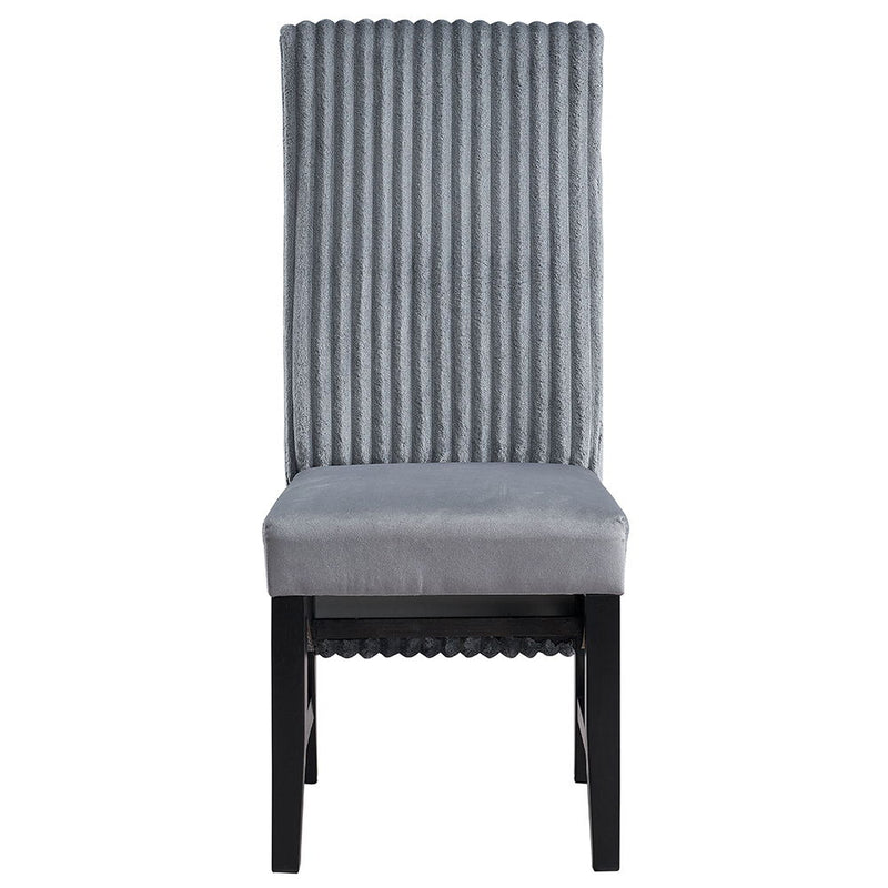 Kini - Side Chair (Set of 2) - Gray Corduroy & Black