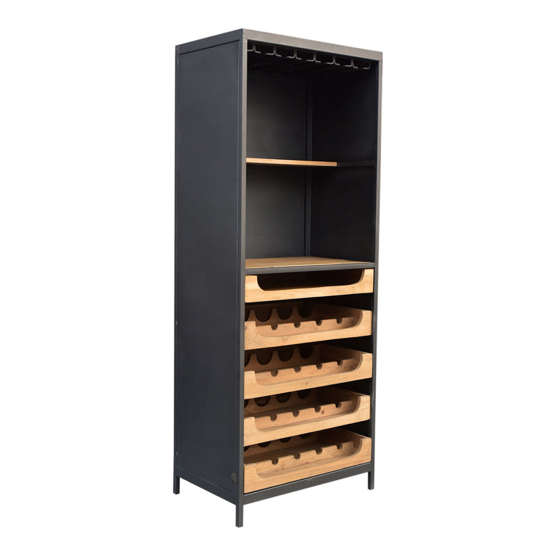 Chefs Teak - Wine Bar - Natural / Black