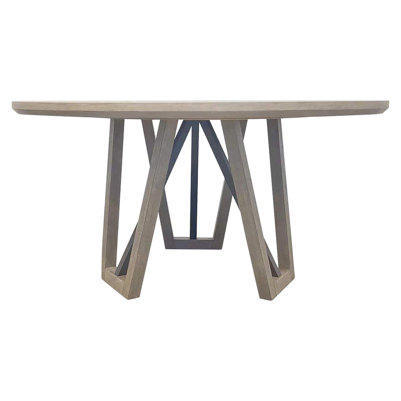 Pure Modern Dining - Round Table With Wood Base - Moonstone