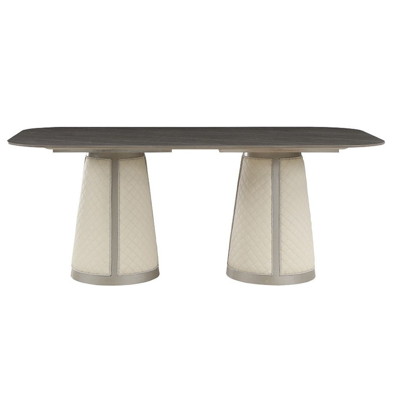 Kasa - Dining Table - Sintered Stone Top & Champagne