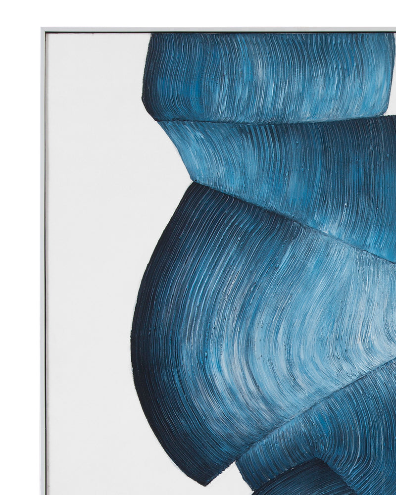 Ribbons Canvas Art - White / Blue