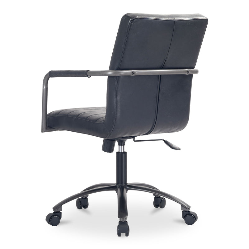 Roy - Leather Office Chair - Black